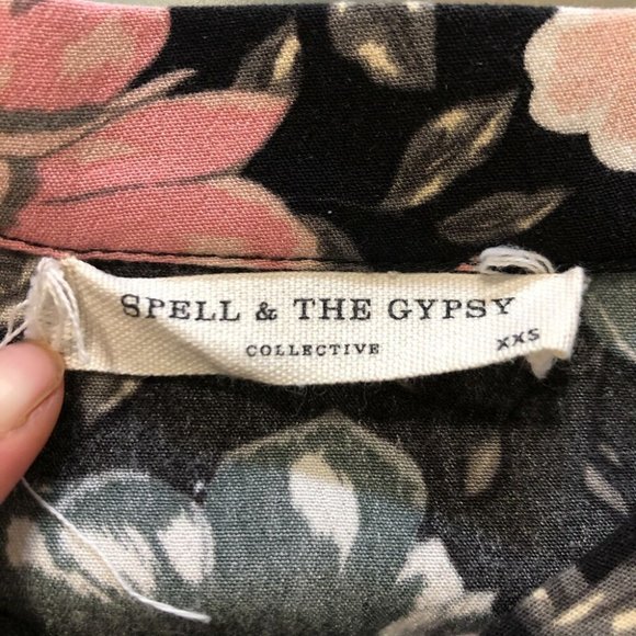 Spell & The Gypsy Winona Floral Mini Skirt Size XXS Ruffle Flowy Lightweight - Picture 6 of 7